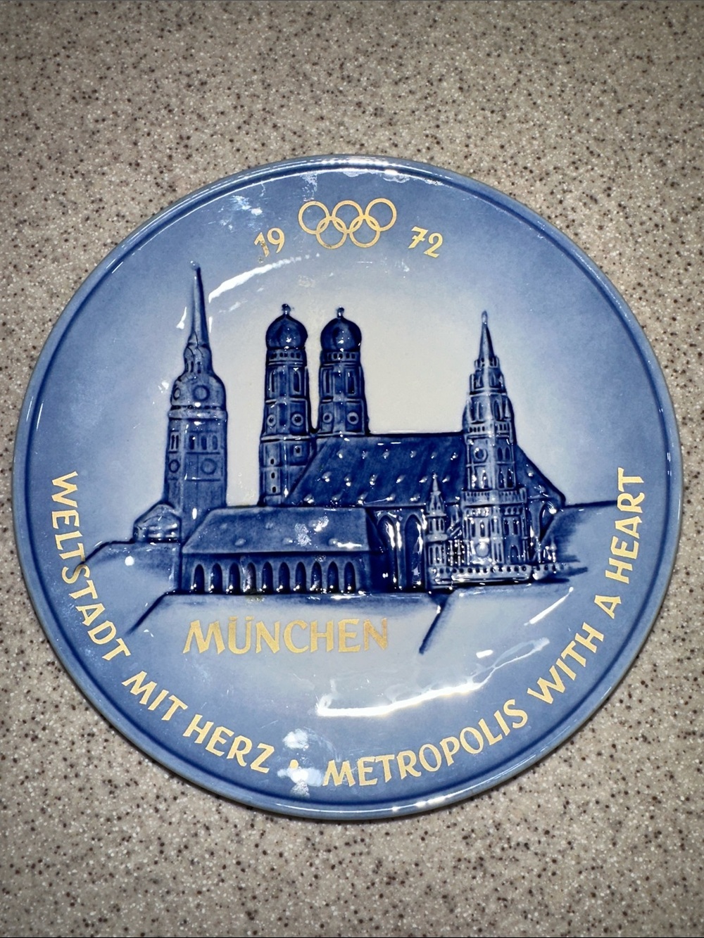 1972 Olympic Munich Plate, Goebel München Decorative Wall Plate Vintage